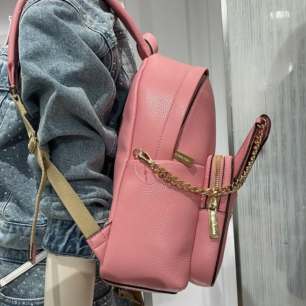 MICHAEL KORS Maisie Medium Pebbled Leather 2-in-1 Backpack Carnation NWT